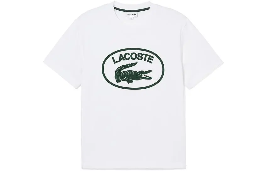LACOSTE T Shirts Men's White Crew Neck Moderate Straight Fit