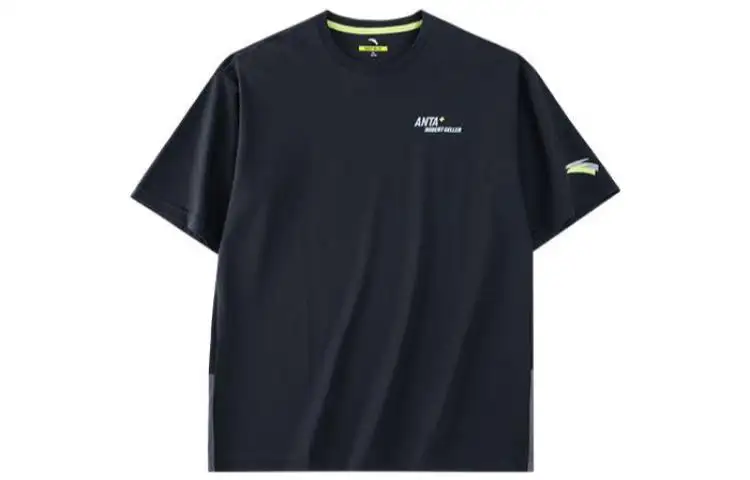 ANTA Variety Training Collection T Shirts Men's Night Black Crew Neck Moderate Straight Fit