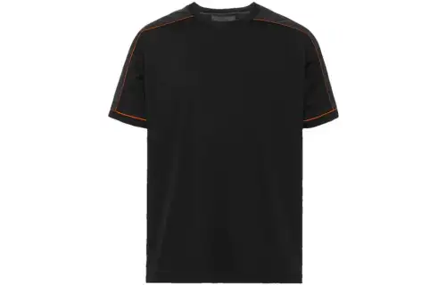 PRADA T Shirts Men's Black Crew Neck Moderate Straight Fit