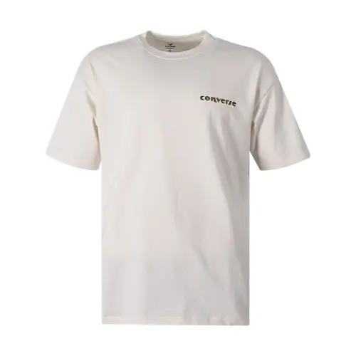 Converse T Shirts Unisex White Crew Neck Moderate Straight Fit