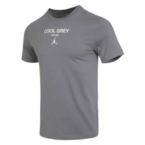 Jordan T Shirts Men's Cool Gray Crew Neck Moderate Straight Fit