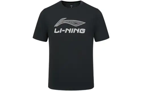 Li Ning T Shirts Unisex Black Crew Neck Moderate