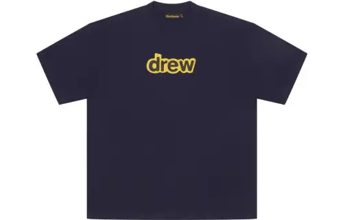 Drew House Letter Logo Series T Shirt Unisex Dark Marine Blue
