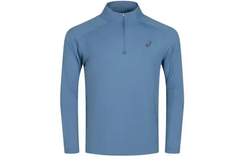 ASICS T Shirts Men's Blue Stand Collar Thickened And Fleece Lined