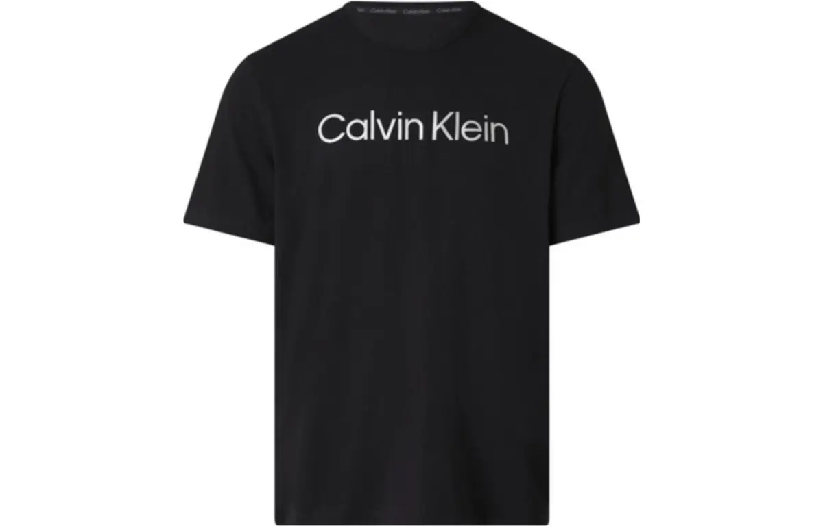 Calvin Klein T-Shirts Men's Black Crew Neck Moderate Straight Fit