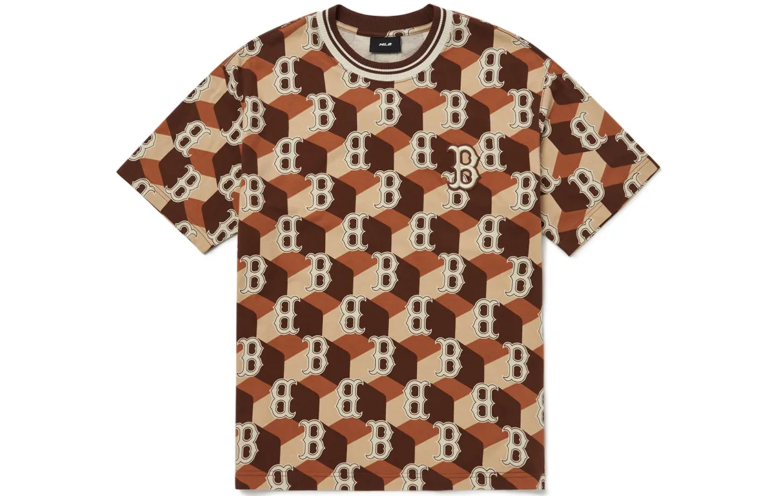 MLB Boston Red Sox T Shirt Korean Style Unisex Brown