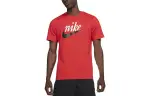 Nike T Shirts Men's Red Crew Neck Moderate Straight Fit