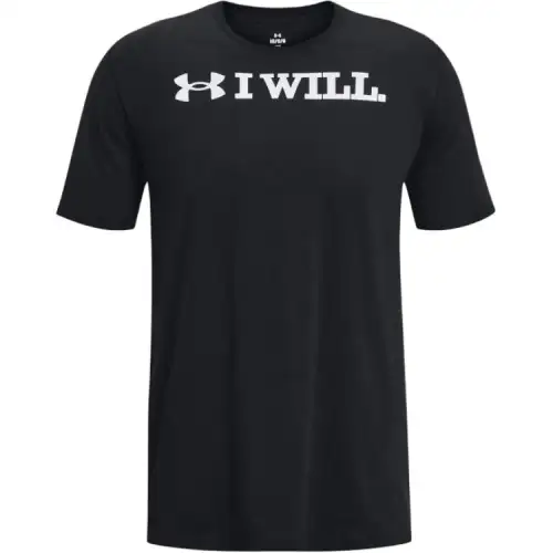 Under Armour T Shirts Men's Black Crew Neck Moderate Straight Fit