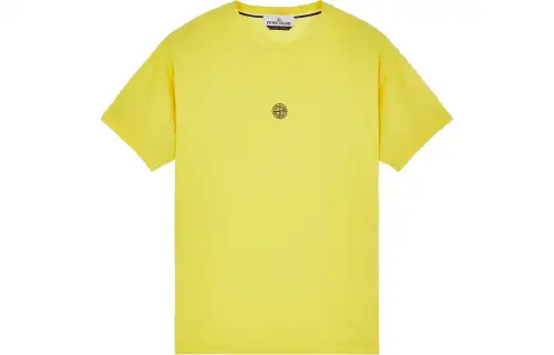 STONE ISLAND T Shirts Unisex Yellow Crew Neck Moderate Straight Fit