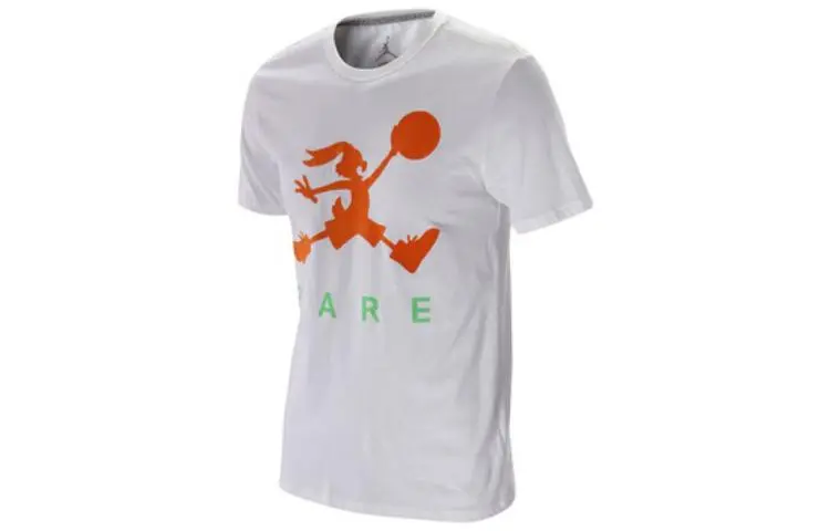 Jordan T-Shirts Men's White Crew Neck Thin Straight Fit