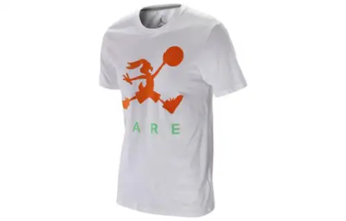 Jordan T Shirts Men's White Crew Neck Thin Straight Fit