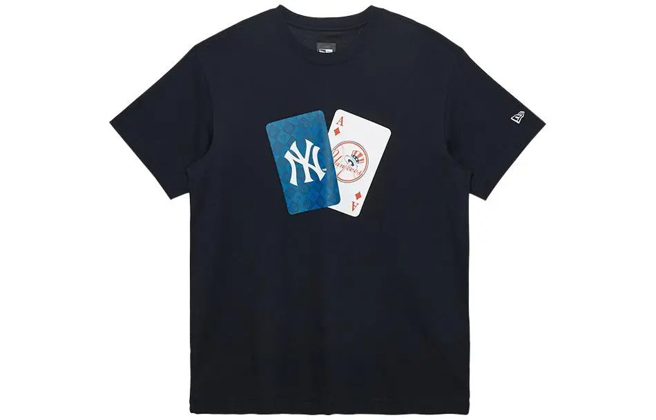 New Era T-Shirts Unisex Black Crew Neck Moderate Straight Fit