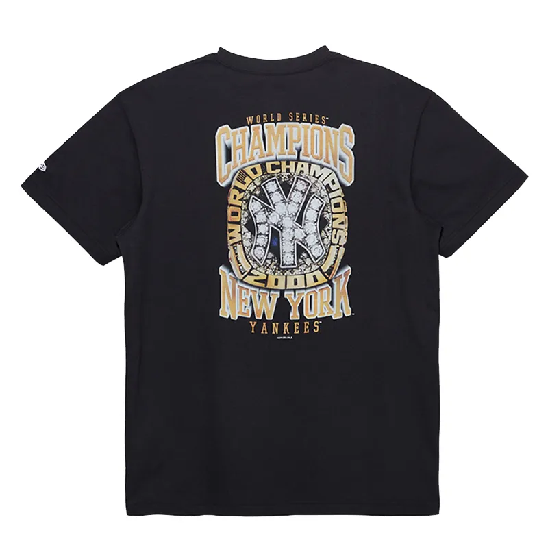 New Era T-Shirts Unisex Black Crew Neck Moderate Straight Fit