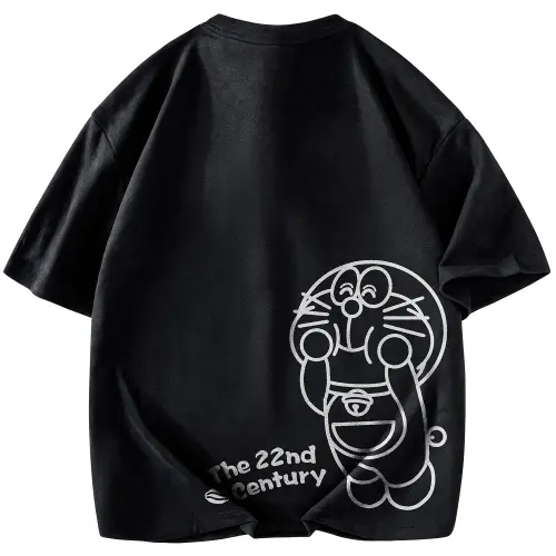 Doraemon T Shirts Unisex Crew Neck Moderate Straight Fit