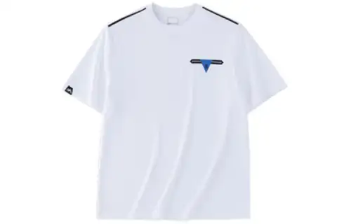 ANTA Champion Series T Shirts Men's Beach White Crew Neck Moderate Straight Fit