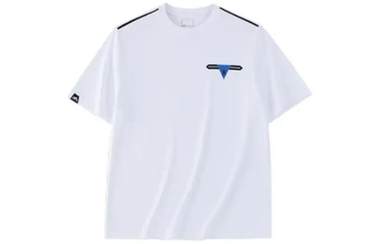 ANTA Champion Series T Shirts Men's Beach White Crew Neck Moderate Straight Fit