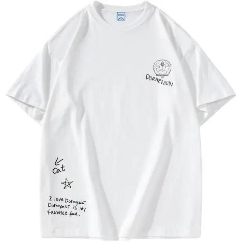 Doraemon T Shirts Unisex Crew Neck Moderate Straight Fit