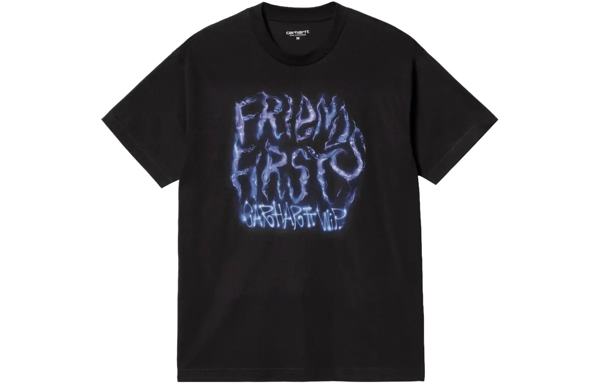 Carhartt WIP T-Shirts Men's Black Crew Neck Moderate