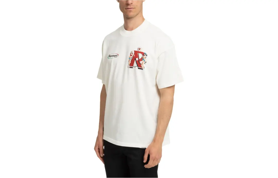 REPRESENT T Shirts Men's White Crew Neck Moderate Straight Fit
