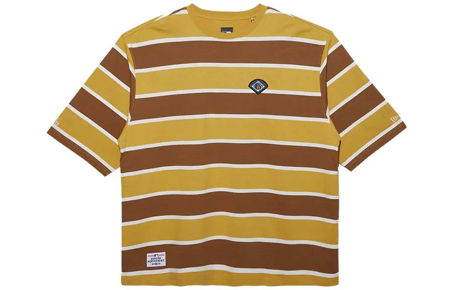 New Era X MLB T-Shirts Unisex Yellow Crew Neck Moderate Straight Fit