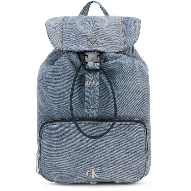 CALVIN KLEIN Fabric Backpack Women's Denim Light Blue