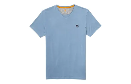 Timberland T Shirts Men's Blue V Neck Moderate Straight Fit
