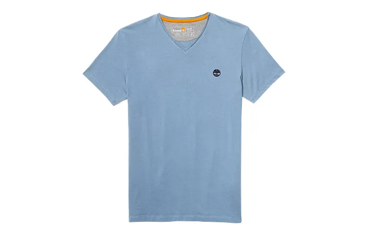 Timberland T Shirts Men's Blue V Neck Moderate Straight Fit