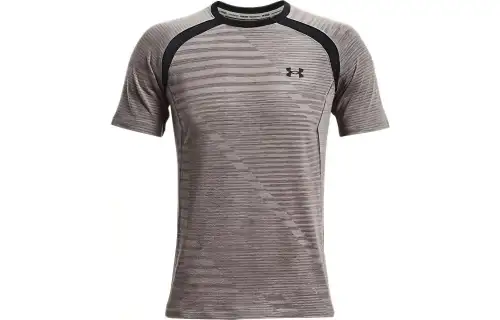 Under Armour T Shirts Men's Gray Crew Neck Moderate Straight Fit