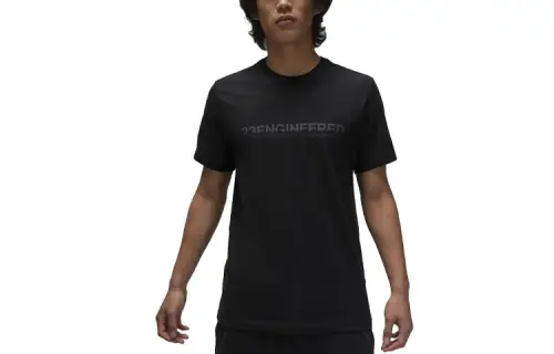 Jordan T Shirts Men's Black Crew Neck Moderate Straight Fit