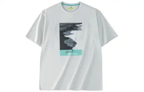 ANTA Variety Training Collection T Shirts Men's Clear Mist Gray Crew Neck Moderate Straight Fit