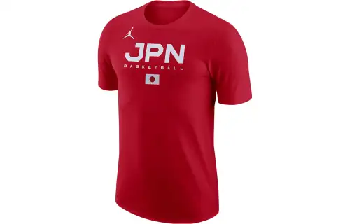 Jordan T Shirts Men's Red Crew Neck Moderate Straight Fit