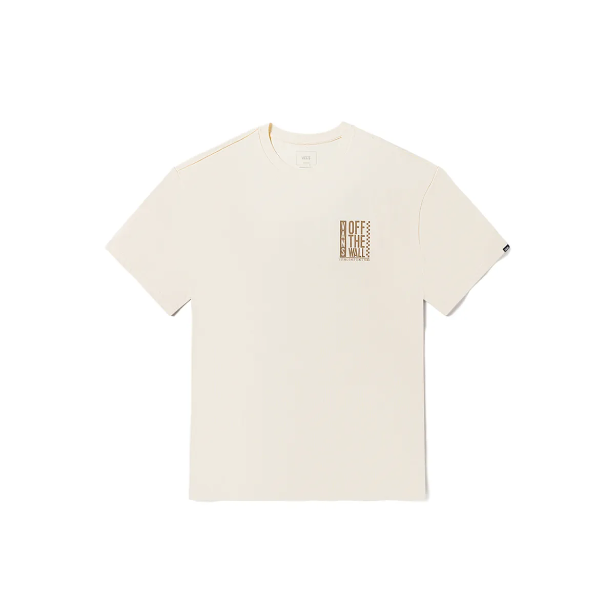 Vans T-Shirts Unisex Ecru Crew Neck Moderate Straight Fit