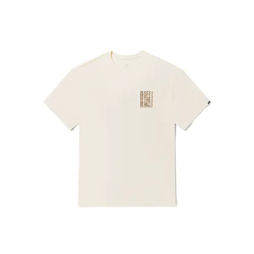 Vans T Shirts Unisex Ecru Crew Neck Moderate Straight Fit