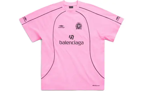 Balenciaga Soccer SS24 T Shirt Loose Fit Unisex Pink