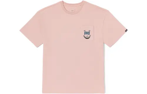 Vans T Shirts Unisex Smoke Pink Crew Neck Moderate Straight Fit