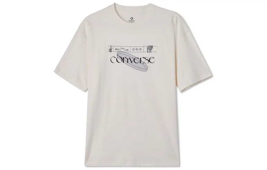 Converse T Shirts Unisex Gray Crew Neck Moderate Straight Fit