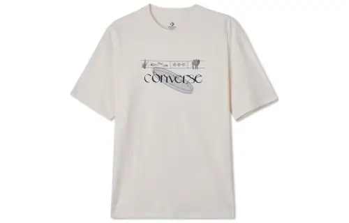 Converse T Shirts Unisex Gray Crew Neck Moderate Straight Fit
