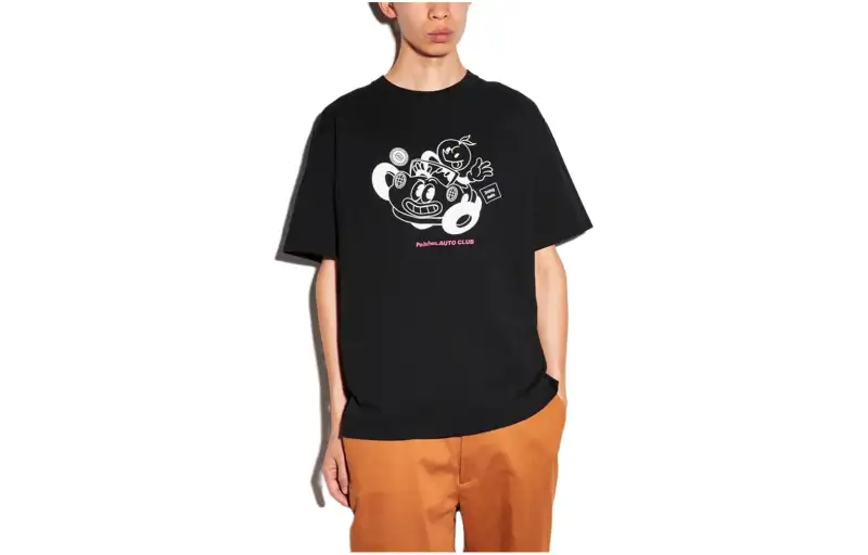 UNIQLO T Shirts Unisex Black Crew Neck Moderate Straight Fit