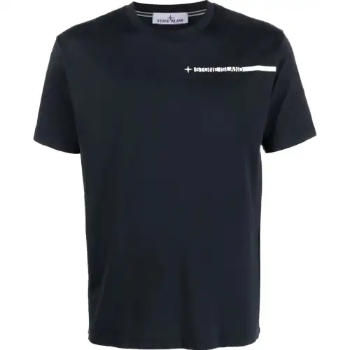 STONE ISLAND T Shirts Men's Navy Crew Neck Moderate Straight Fit