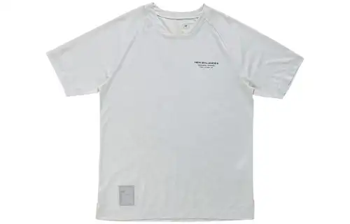 New Balance T Shirts Men's Gray Crew Neck Moderate Straight Fit