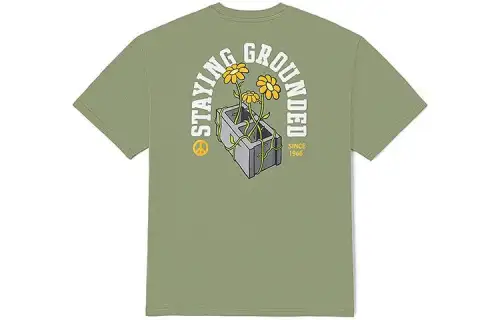 Vans Drop Shoulder Sleeve T-Shirt Unisex Green