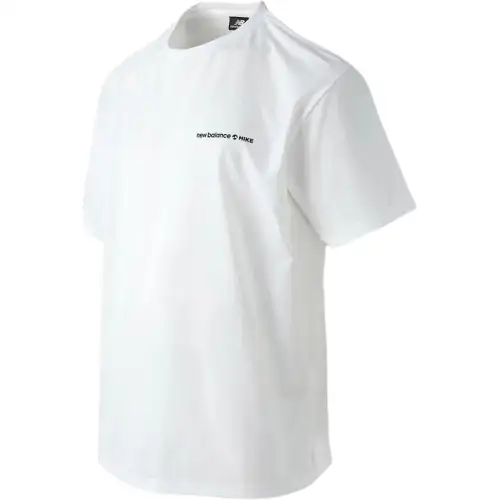 New Balance T Shirts Men's White Crew Neck Moderate Straight Fit