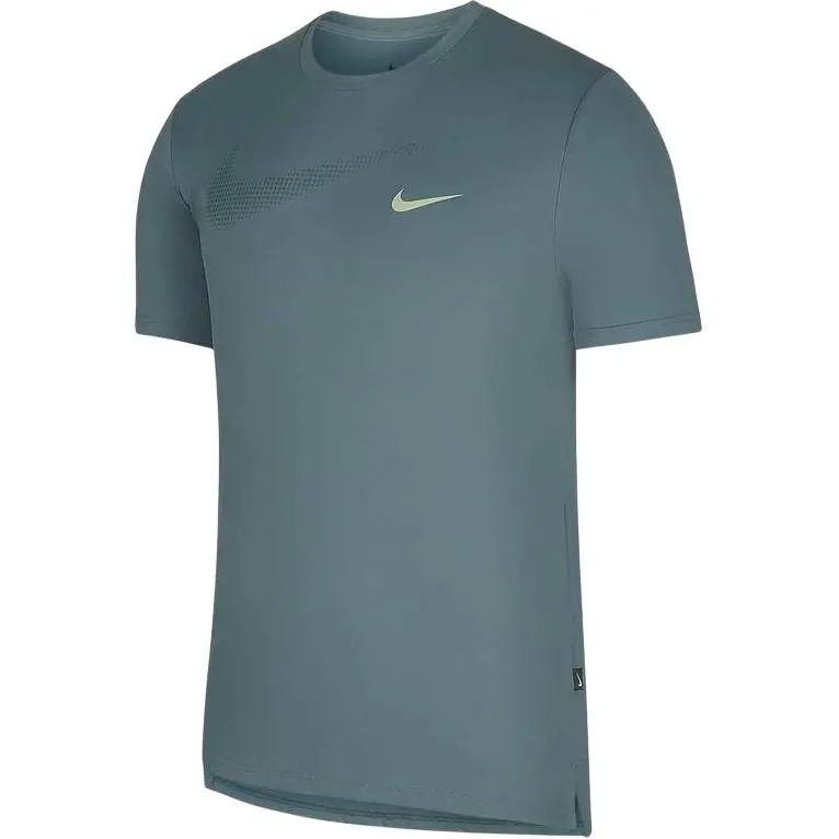 Nike T-Shirts Men's Green Crew Neck Moderate Straight Fit