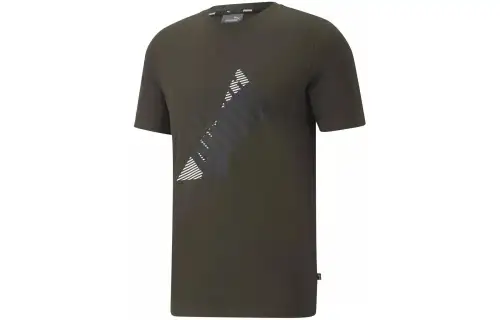 PUMA POWER LOGO TEE FOREST NIGHT T Shirt Men's Green