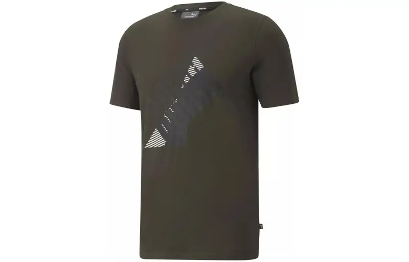 PUMA POWER LOGO TEE FOREST NIGHT T Shirt Men's Green