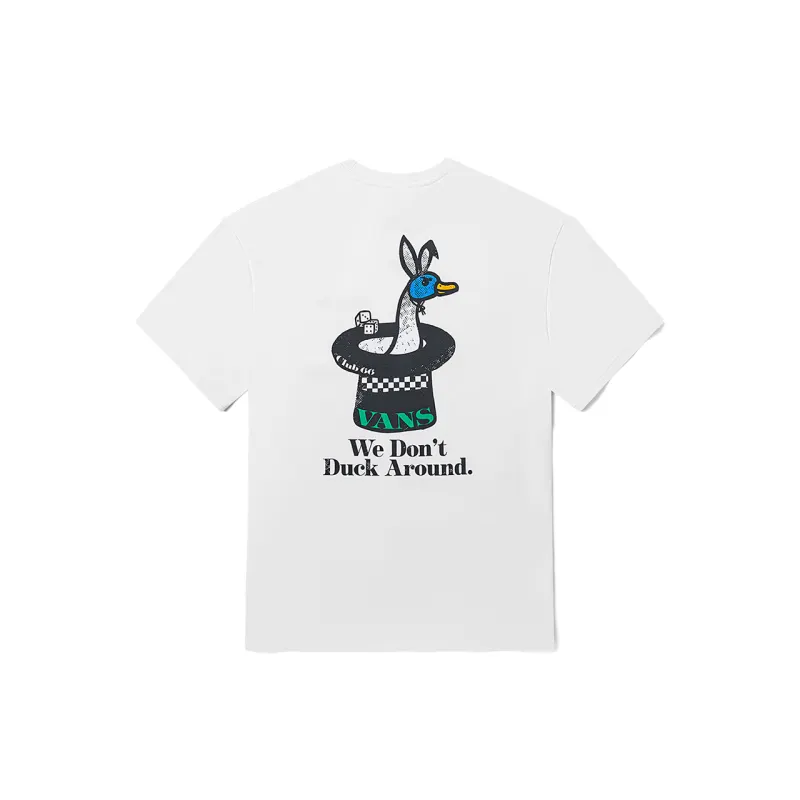 Vans T Shirts Unisex White Crew Neck Moderate Straight Fit
