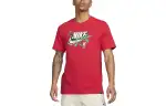 Nike T Shirts Men's Red Crew Neck Moderate Straight Fit