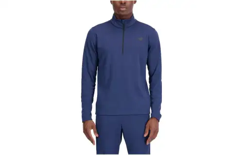 New Balance T Shirts Men's Blue Stand Collar Moderate Straight Fit