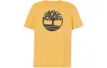 Timberland T Shirts Men's Yellow Crew Neck Moderate Straight Fit