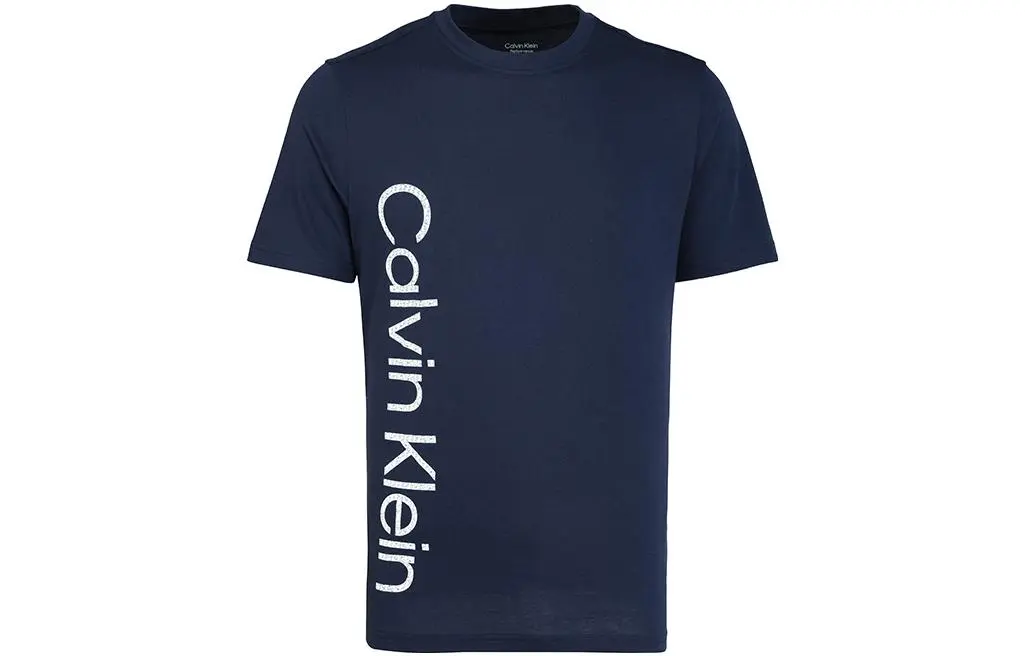 Calvin Klein T-Shirts Men's Navy Blue Crew Neck Moderate Straight Fit
